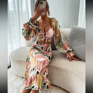 Geometric print dress